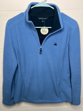 Load image into Gallery viewer, Large Brooks Brothers Blue Fleece Quarter Zip Pull Over
