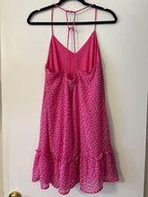 Load image into Gallery viewer, Medium New In Hot Pink Polka Dot Braided Strap Mini Dress

