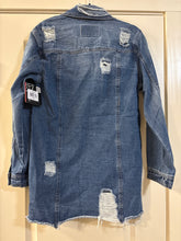 Load image into Gallery viewer, Medium BBJ NWT Distressed Denim Jacket
