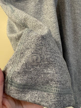 Load image into Gallery viewer, Size 10 Lululemon heathered grey athletic tank top with a black built-in bra
