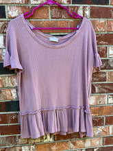 Load image into Gallery viewer, Large Pink Lily Waffle Knit Top
