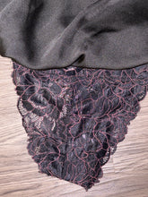 Load image into Gallery viewer, XS Free People Intimately NWT Black Pink Lace Double Date Layer Body Suit
