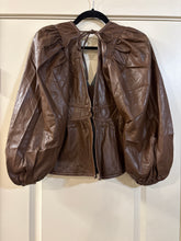 Load image into Gallery viewer, Small Oliviaceous NWT Pleather High Desert Peplum Top
