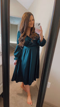 Load image into Gallery viewer, Size 10 Taylor Satin Midi Wrap Dress
