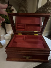 Load image into Gallery viewer, Vintage Bombay Company Wooden Gold Trim Jewelry Box

