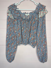 Load image into Gallery viewer, Large Entro Off Shoulder Boho Floral Print Long Sleeve Top
