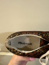 Load image into Gallery viewer, 7.5 Madewell Sidewalk Low-Top Sneakers in Painted Leopard Colorblock Calf Hair
