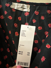 Load image into Gallery viewer, Large NWT Urban Outfitters black and red rose-patterned ruched side slip dress
