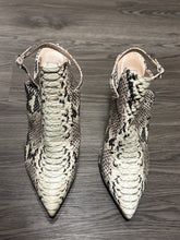 Load image into Gallery viewer, 8.5 Steve Madden Daily Snake Print Pointed Toe Heeled Booties
