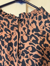 Load image into Gallery viewer, Large Wild Feathers Leopard Dot Ruffle Sleeveless Dress
