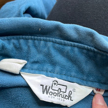 Load image into Gallery viewer, Medium Woolrich Men’s Blue Button Up Shacket
