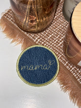 Load image into Gallery viewer, Vintage Dark Wash Wrangler Denim Mama Embroidered Iron On Patch
