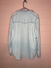 Load image into Gallery viewer, Large Mossimo Light Wash Pearl Snap a button Up Shirt

