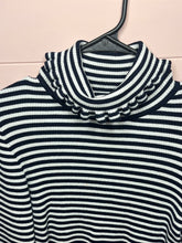 Load image into Gallery viewer, Large Boden Navy &amp; White Stripped Turtle Neck Shirt
