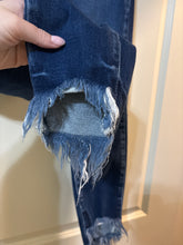Load image into Gallery viewer, 11/29 Kancan Dark Wash High Waisted Raw Hem Denim Jeans
