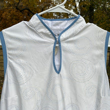 Load image into Gallery viewer, Large Adidas Clima Cool White &amp; Blue Golf Tank Top
