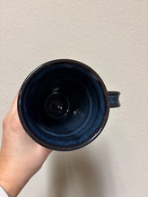 Load image into Gallery viewer, Hand spun Blue &amp; White Speckled Ceramic Mug
