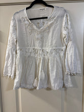 Load image into Gallery viewer, One Size Impressions Boho Beaded Fringe Tunic Top

