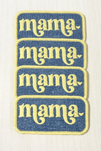 Load image into Gallery viewer, Vintage Dark Wash Wrangler Denim Mama Embroidered Iron On Patch
