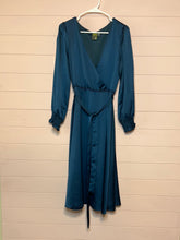 Load image into Gallery viewer, Size 10 Taylor Satin Midi Wrap Dress
