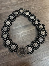 Load image into Gallery viewer, Faux Black Leather Western Disc-Style Concho Belt
