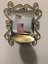 Load image into Gallery viewer, Bronze Gold Mirror Wall Sconce

