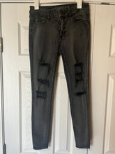 Load image into Gallery viewer, Size 8 American Eagle Black Distressed Jegging Skinny Jeans
