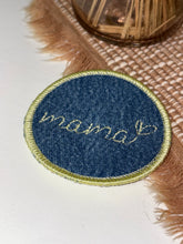 Load image into Gallery viewer, Vintage Dark Wash Wrangler Denim Mama Embroidered Iron On Patch
