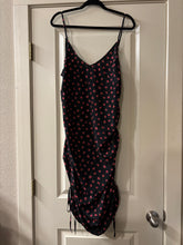 Load image into Gallery viewer, Large NWT Urban Outfitters black and red rose-patterned ruched side slip dress
