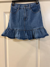 Load image into Gallery viewer, Small Brandy Melville Denim Ruffle Mini Skirt
