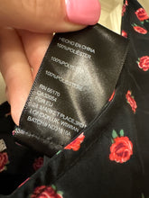 Load image into Gallery viewer, Large NWT Urban Outfitters black and red rose-patterned ruched side slip dress
