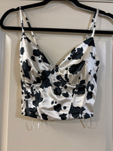 Load image into Gallery viewer, XS Thirty/Thirty NWT Satin Bustier Cow Print Tank Top
