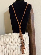 Load image into Gallery viewer, Long Brown Braided Fringe Western Boho Necklace
