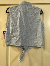 Load image into Gallery viewer, Large NWT Texas Cotton Vintage Gingham Plaid Tie Front Sleeveless Top
