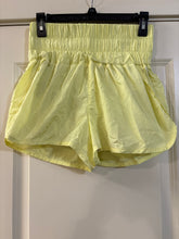 Load image into Gallery viewer, Medium Free People High Waisted Neon Yellow Running Shorts
