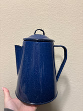 Load image into Gallery viewer, Vintage Blue Speckled Enamel Farmhouse Percolator For Coffee
