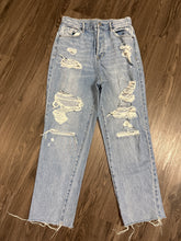Load image into Gallery viewer, 28 Pacsun High Rise Straight Raw Hem Denim Jeans
