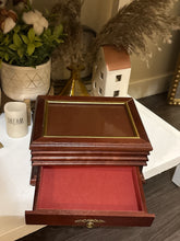 Load image into Gallery viewer, Vintage Bombay Company Wooden Gold Trim Jewelry Box
