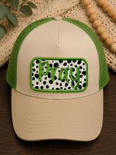 Load image into Gallery viewer, Pray Patch | Embroidered Dalmatian Print | Western Boho Christian Boutique Cap | Cute Faith-Based Gift for Women
