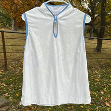 Load image into Gallery viewer, Large Adidas Clima Cool White &amp; Blue Golf Tank Top
