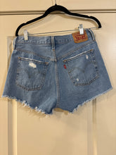 Load image into Gallery viewer, 28 Levi’s Button Fly Denim Cut Off Shorts
