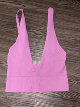 Load image into Gallery viewer, M/L Free People NWOT Purple Ribbed Crop Top
