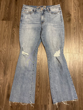 Load image into Gallery viewer, 12 Sevens Slim Flare Raw Hem Denim Jeans
