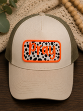 Load image into Gallery viewer, Pray Patch | Embroidered Dalmatian Print | Western Boho Christian Boutique Cap | Cute Faith-Based Gift for Women
