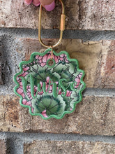 Load image into Gallery viewer, Nurse Embroidered Bag Charm | Floral Nurse Keychain | Backpack Accessory | Purse Charm | Healthcare Worker Gift | Thrifted Textile Gift
