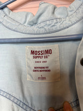 Load image into Gallery viewer, Large Mossimo Light Wash Pearl Snap a button Up Shirt
