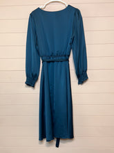 Load image into Gallery viewer, Size 10 Taylor Satin Midi Wrap Dress
