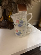 Load image into Gallery viewer, Japan Stonewear Vintage Blue Ashley Floral Tea Cups Set of 2
