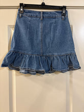 Load image into Gallery viewer, Small Brandy Melville Denim Ruffle Mini Skirt
