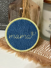 Load image into Gallery viewer, Vintage Dark Wash Wrangler Denim Mama Embroidered Iron On Patch
